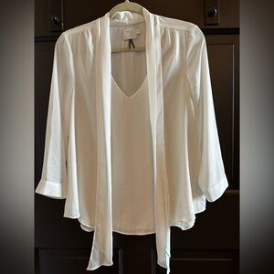 Anthropologie HD in Paris Women’s Tie Front Top Size 04 Small Lined Blouse